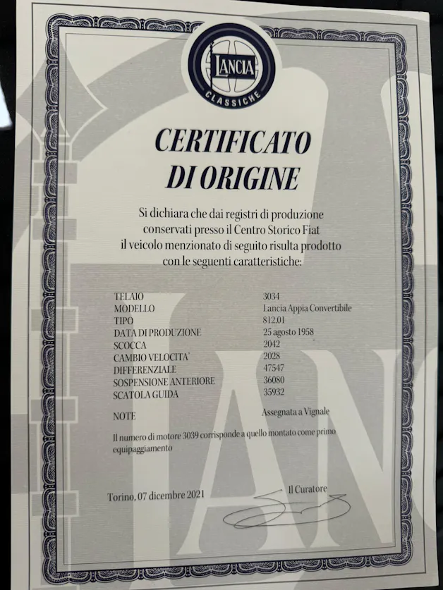 Lancia Convertibile Vignale 307