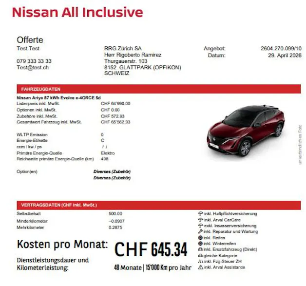 Nissan Ariya 87 kWh e-4orce Advance Allrad
