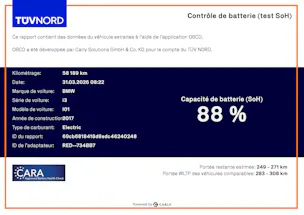 BMW i3 94 Ah (CH) Test SoH ** Leasing à 0.9% **