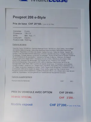 Peugeot 208 Elektrik 100 kW Style