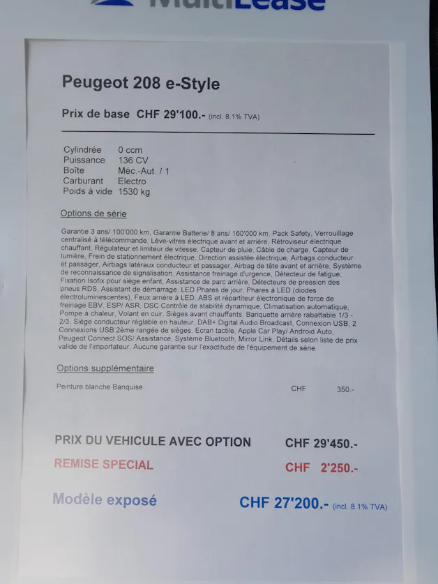 Peugeot 208 Elektrik 100 kW Style