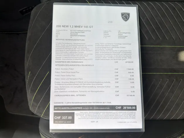 PEUGEOT 208 NEW 1.2 MHEV 145 GT