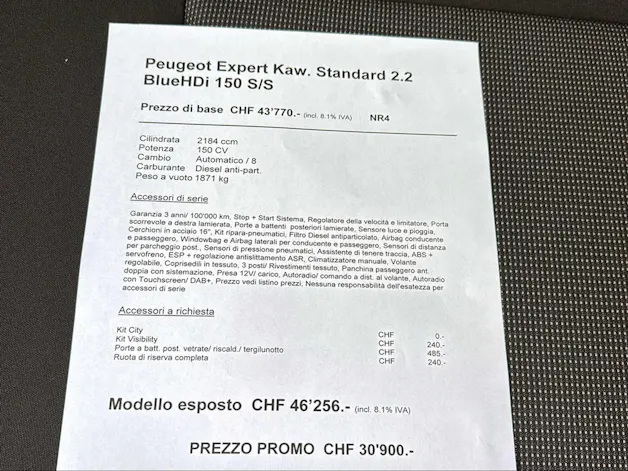 Peugeot Expert 2.2 BlueHDi 150 S&S Standard EAT8