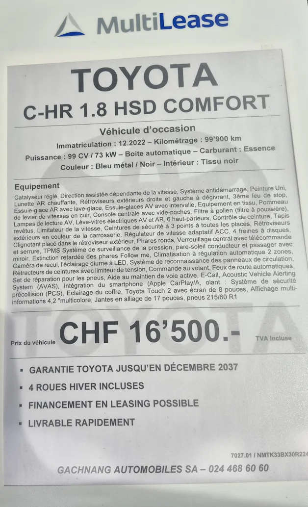 Toyota C-HR 1.8 VVTi HSD Comfort