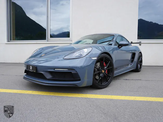 Porsche 718 Cayman GTS Graphitblau 2.5 [ Handgeschaltet ] [ Carbon Heckspoiler DTC Gutachten ]