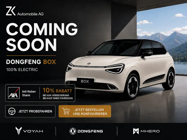 Dongfeng Box 42 kWh Vanilla Frost / 360° Kamera / Car Play / Ecotex Leder / 12 Zoll Display / Sitzheizung/Kühlung / Massagefunktion /