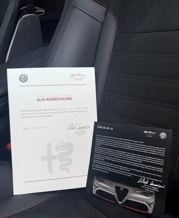 ALFA ROMEO Giulia 2.9 V6 Quadrifoglio Racing Sauber F1