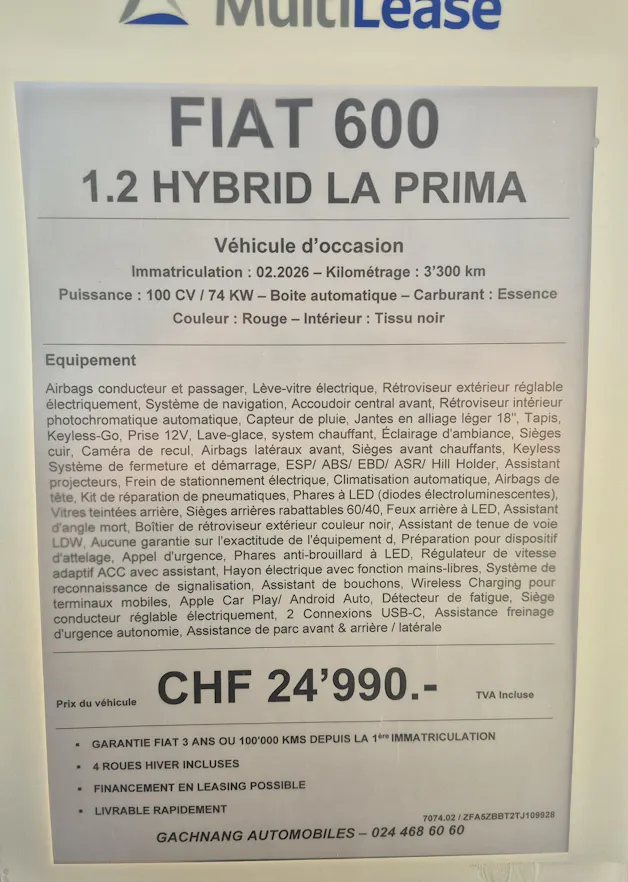 FIAT 600 1.2 Hybrid La Prima