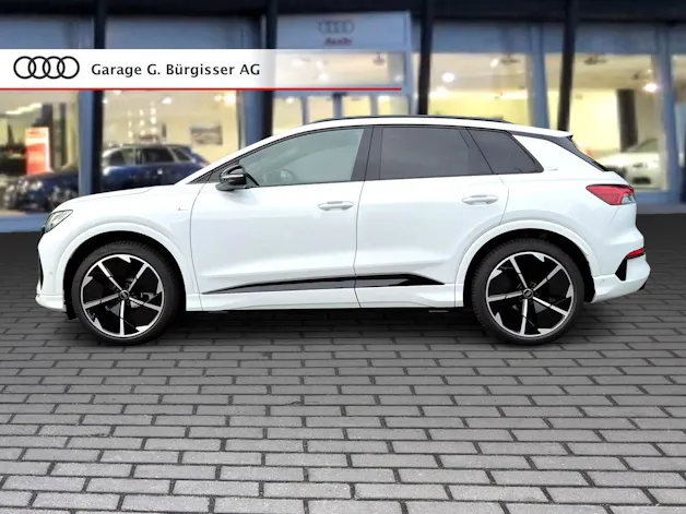 AUDI Q4 e-tron SUV quattro performance Swiss Ski Gletscherweiss Metallic