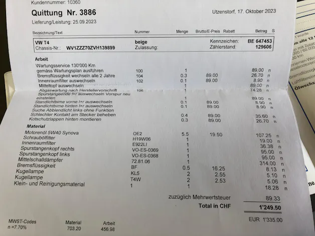 VW T4 2.5 Blachenaufbau