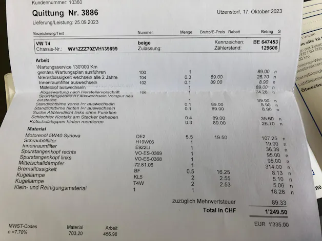 VW 2.5 PICK-up Blachenaufbau