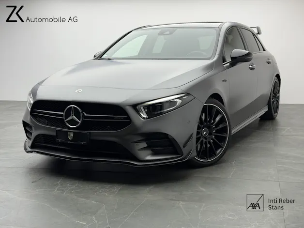 MERCEDES-BENZ A 35 AMG 4Matic Mountain Grey Magno Speedshift / 360° Kamera / Panoramadach / Burmester Sound / Keyless Go / AMG Sportsitze /