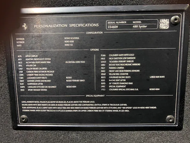 FERRARI 488 Spider 3.9 V8