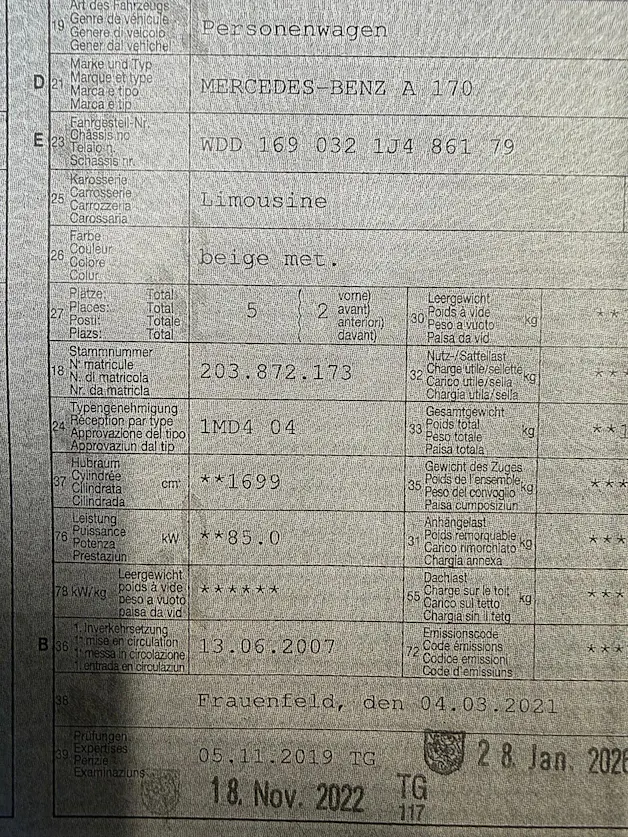 MERCEDES-BENZ A 170 Elégance Automat