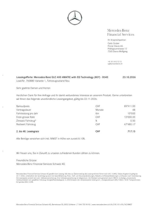 MERCEDES-BENZ GLC-Klasse X540 GLC 400 4matic